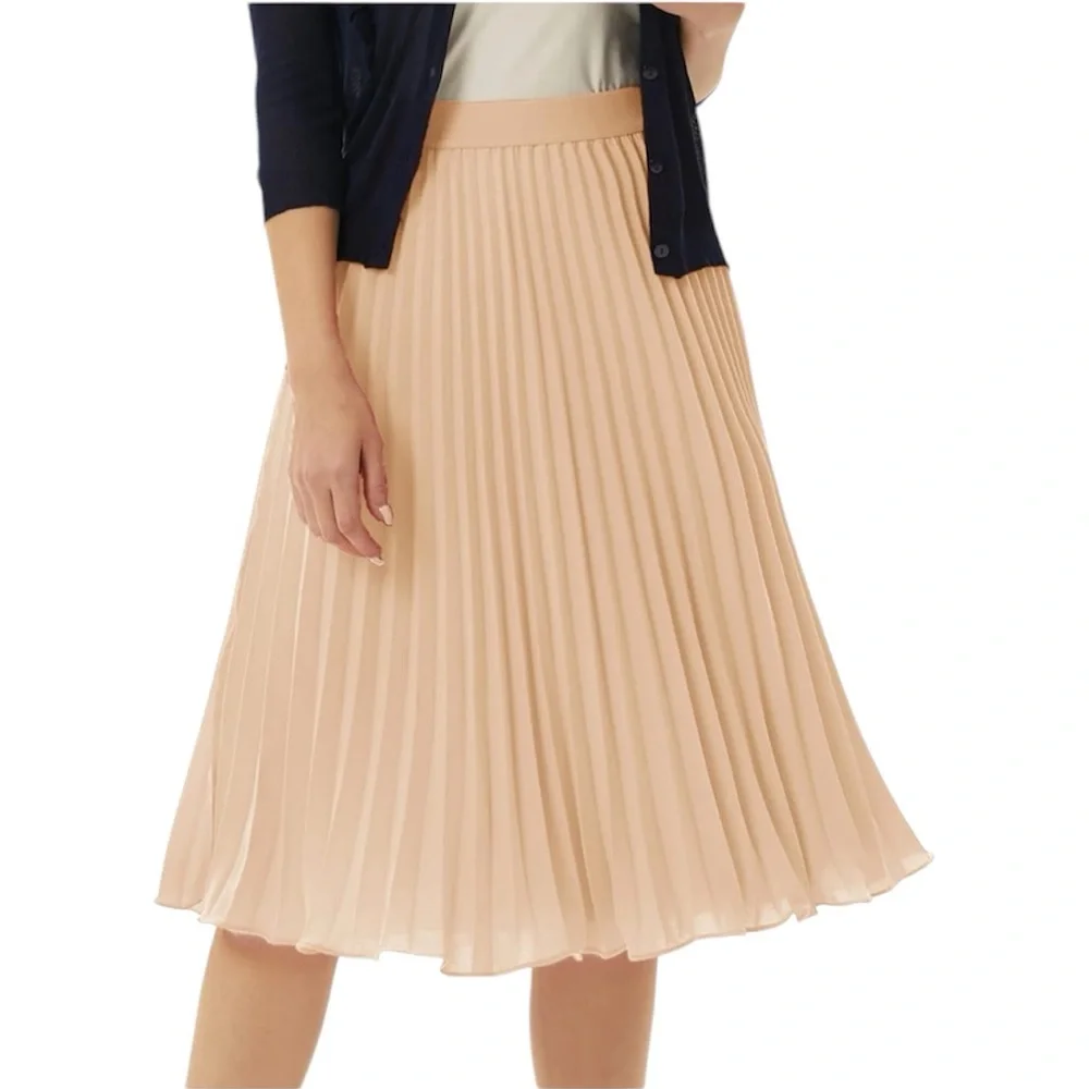 Grace Karin Cream Pleated Pull On Lined Skirt XL NWT NEW